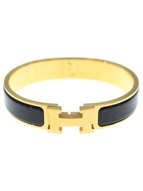 Hermes Clic H Clac PM Bangle Bracelet Gold Black